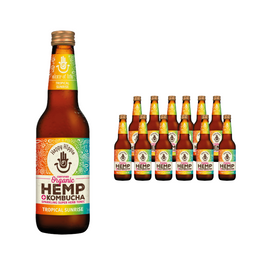 12 x Organic Hemp + Kombucha Tropical Sunrise Organic 330ml - Box