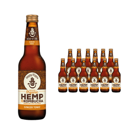 12 x Organic Hemp + Kombucha Ginger Tonic Organic 330ml - Box